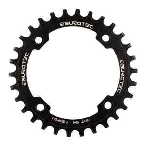 Burgtec 94mm BCD E-Bike Steel Thick Thin Chainring - 30T - Burgtec Black (Includes 8mm x 0.75mm x 8mm Long bolts)